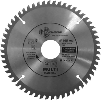 Диск пильный по мультиматериалам Trio-Diamond MM906 165*32/30/20*56T