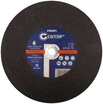 Диск отрезной по металлу Т41-355х3,2х25,4  Cutop Profi 39994т